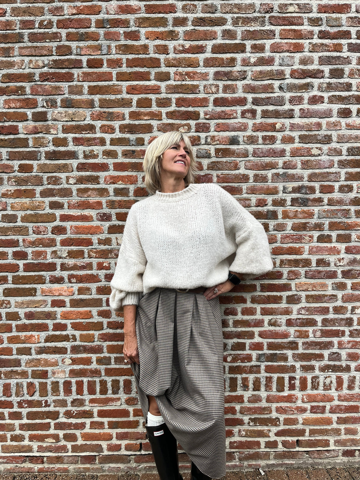 Oversized trui Ella met kant - ecru