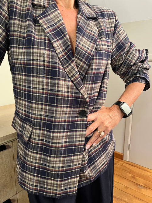 Blazer Kiki - blauw geruit